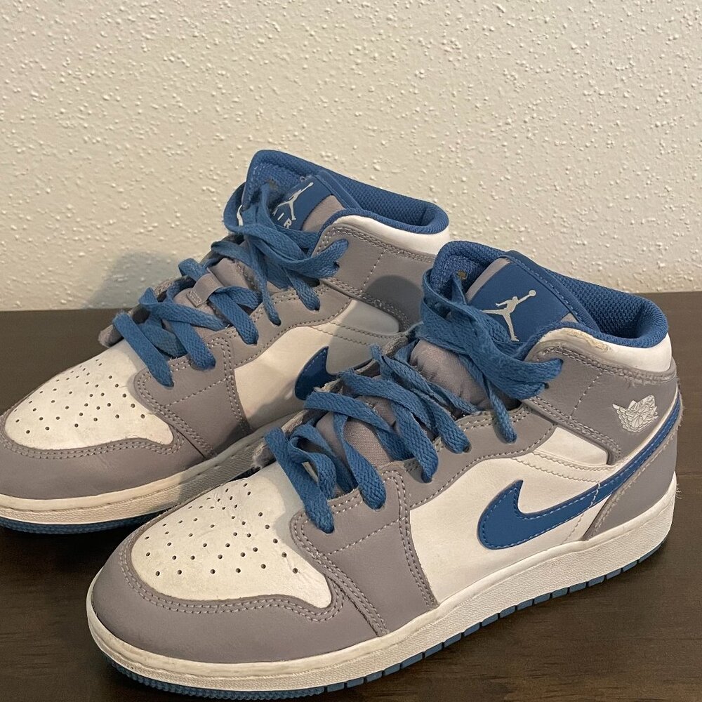 Air Jordan 1 Hightop Youth 6Y Blue/White Shoes